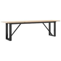 mesa de centro marco o madera maciza pino y acero 160x40x45 cm vidaxl