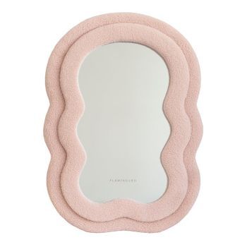 Espejo De Pared Ondulado Flamingueo Teddy 70x50x4cm Rosa
