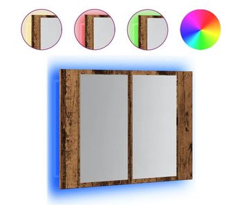 Vidaxl armario con espejo led madera ingeniería envejecida 60x12x45 cm