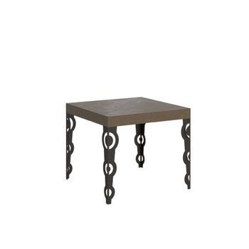Mesa Extensible 90x90/246 Cm Karamay Gris Paloma Patas Antracita