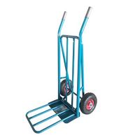 ferrestock fskcar003 carretilla de almacen profesional fabricada en acero con refuerzo doble pala abatible hasta 250kg de carga y ruedas neumaticas con llanta metalica