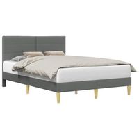 estructura de cama con cabecera gris oscuro 140 x 190 cm tela vidaxl