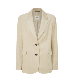 Pepe Jeans para mujer. PL402459 Americana Cara beige (M), Blanco, Casual, Algodón