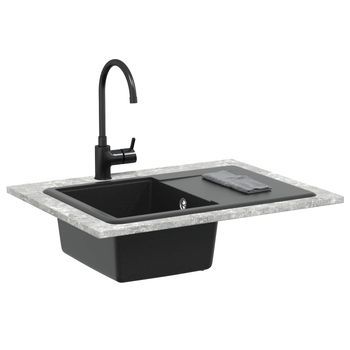 Lavabo De Baño Moderno | Lavabo Negro 670 X 460 Mm Granito