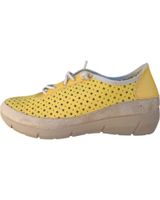 de cuque zapato comodo en piel cordon elastico y plantilla extraible amarillo