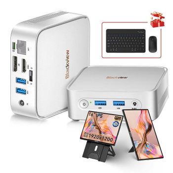 Mini PC Blackview MP50 AMD Ryzen 5 3500U 16GB 512GB SSD Radeon Vega 8 Windows 11 Pro Pantalla 16