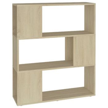 Librería Separador Madera Contrachapada Roble Sonoma 80x24x94cm Vidaxl