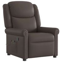 sillon reclinable de cuero sintetico marron brillante cfw973897