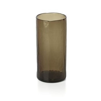 Vaso de vidrio en marrón ahumado 7,5x7,5x16 cm