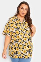 yours blusa media manga de flores amarillas mujer curvy y tallas grandes yours