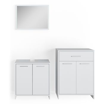 Conjunto De Muebles De Baño Kiko 3 Piezas, Con Mueble Alto Vicco