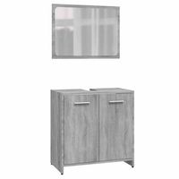 set de muebles de bano madera contrachapada gris sonoma vidaxl