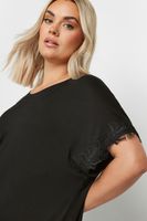 yours top negro con puntilla de encaje mujer curvy y tallas grandes yours