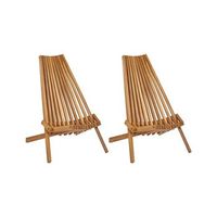 conjunto de 2 sillas plegables de balcon jardin moderno rustico de madera de acacia clara bellano