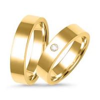 alianzas 18 quilates oro amarillo con diamante