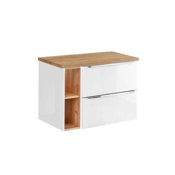 Mueble bajo lavabo 80cm 2 nichos tableros laminados blanco