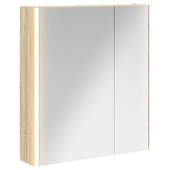 Armario Con Espejo De Baño Roble Sonoma 63,5 X 15,5 X 70 Cm Vidaxl