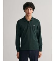 gant para hombre 2230 polo de pique shield verde m casual algodon manga larga