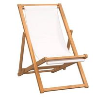 silla de jardin  silla de exterior  sillon de teca color crema 56x105x96 cm