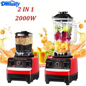 Batidora de Alimentos DWiusty, Procesador de Alimentos, Batidora de Hielo para Smoothies, 2000W, Batidora Comercial de Alta Resistencia para Cocina, Batidora de Jugos de Alta Potencia, Libre de BPA