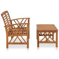 conjunto de muebles de jardin 2 uds  mesa y sillas madera maciza de acacia