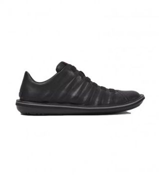 Camper para hombre. 18751-048 Zapatillas de piel Beetle negro (40), Plano, Ninguno, Casual