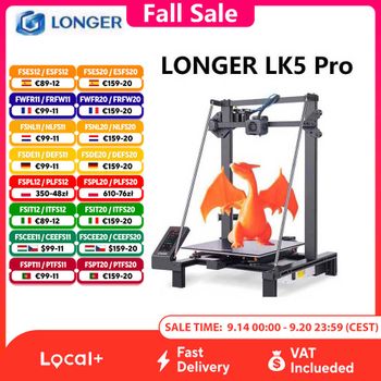 Impresora 3D LONGER LK5 Pro, 90% preensamblada, gran volumen de impresión de 300 × 300 × 400 mm, pantalla táctil a color de 4,3