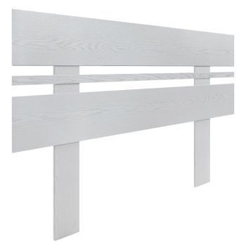 Dhome Cabecero Blanco Rustico 90cm Horizontal Estilo Ancho Con Patas Madera Reciclada Dm Herrajes Incluidos (90cm Horizontal Ancho, Blanco Rustico)