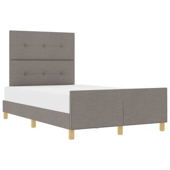 Estructura De Cama Con Cabecera Taupé 120 X 190 Cm Tela Vidaxl