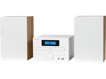 Microcadena - Thomson MIC121BT, 50W, Bluetooth, Ecualizador, Lector de CD, Blanco madera
