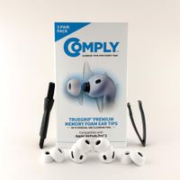 comply truegrip  almohadillas de espuma viscoelastica premium de repuesto para apple airpods pro 3 generacion  excelente aislamiento acustico  blanco talla s 3 pares