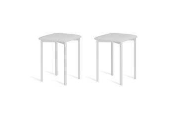 Pack 2 taburetes 45 cm  asiento blanco estructura blanco