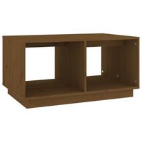 mesa de centro con 2 compartimentos diseno moderno 80 x 50 x 40 cm madera maciza de pino color marron miel dec039498
