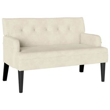 Banco Chesterfield Crema 112 X 65,5 X 75 Cm Terciopelo Vidaxl