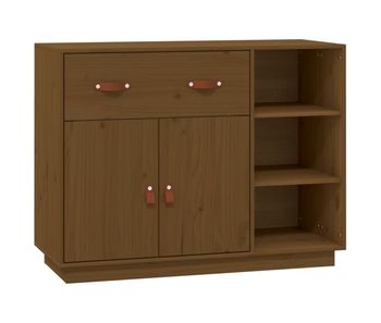 Vidaxl aparador de madera maciza de pino marrón miel 98,5x40x75 cm
