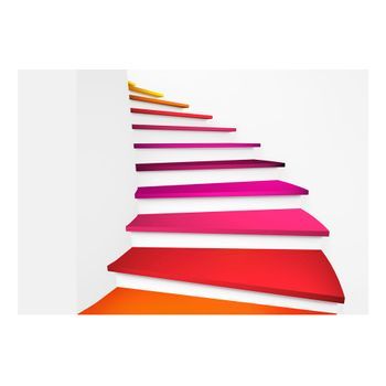 Papel Pintado 3d - Escalones Del Arco Iris (150x105 Cm)