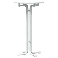 mesa alta de comedor madera ingenieria y acero blanco o60x110cm