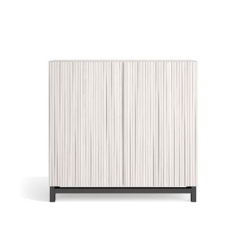 Zapatero melamina blanco puertas impresas vallado blanco 90x90x27cm