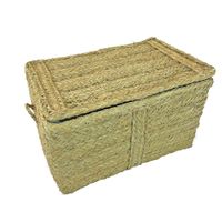 baul de esparto con tapa para almacenaje 50 x 32 x 33 cm