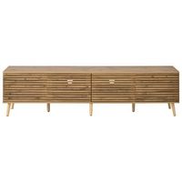 mueble de tv 4 puertas lamas madera mdf pb urban meuble 180x40x46 cm - madera natural