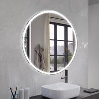 espejo con luz led mia round 100 cm