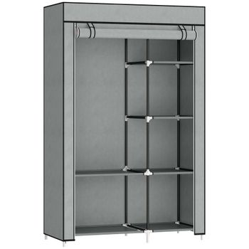 Armario de tela 103x43x162.5 cm gris claro