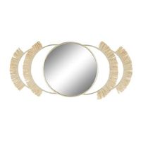 espejo metal fibra 89x2x40 flecos dorado