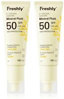 freshly cosmetics d natural suncare mineral fluid spf50 2x50 ml
