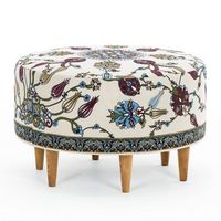 puff de madera rimini - 65 x 65 x 40 cm - blanco
