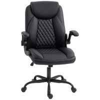 homcom silla de oficina silla ergonomica con reposabrazos abatibles altura regulable funcion de balanceo negro   aosom espana