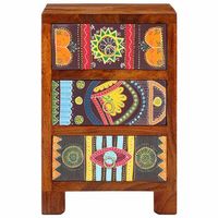 mesita de noche  mesilla de noche 40x40x60 cm madera maciza de acacia
