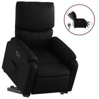 sillon de salon  silla  sillon reclinable y elevable electrico cuero sintetico negro