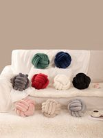 cojin nudo tejido redondo 22x22cm terciopelo suave tacto mullido cojin decorativo trenzado multicolor almohada de sofa y cama ideal para decoracion nordica salon dormitorio habitacion infantil