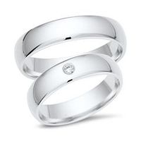 alianzas 8 quilates oro blanco con diamante